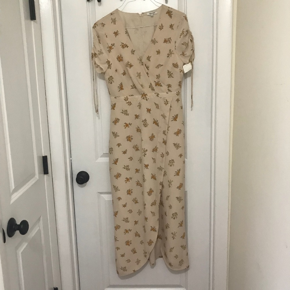 Madewell silk floral faux wrap dress